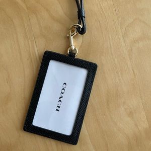 Coach crossgrain leather ID lanyard
